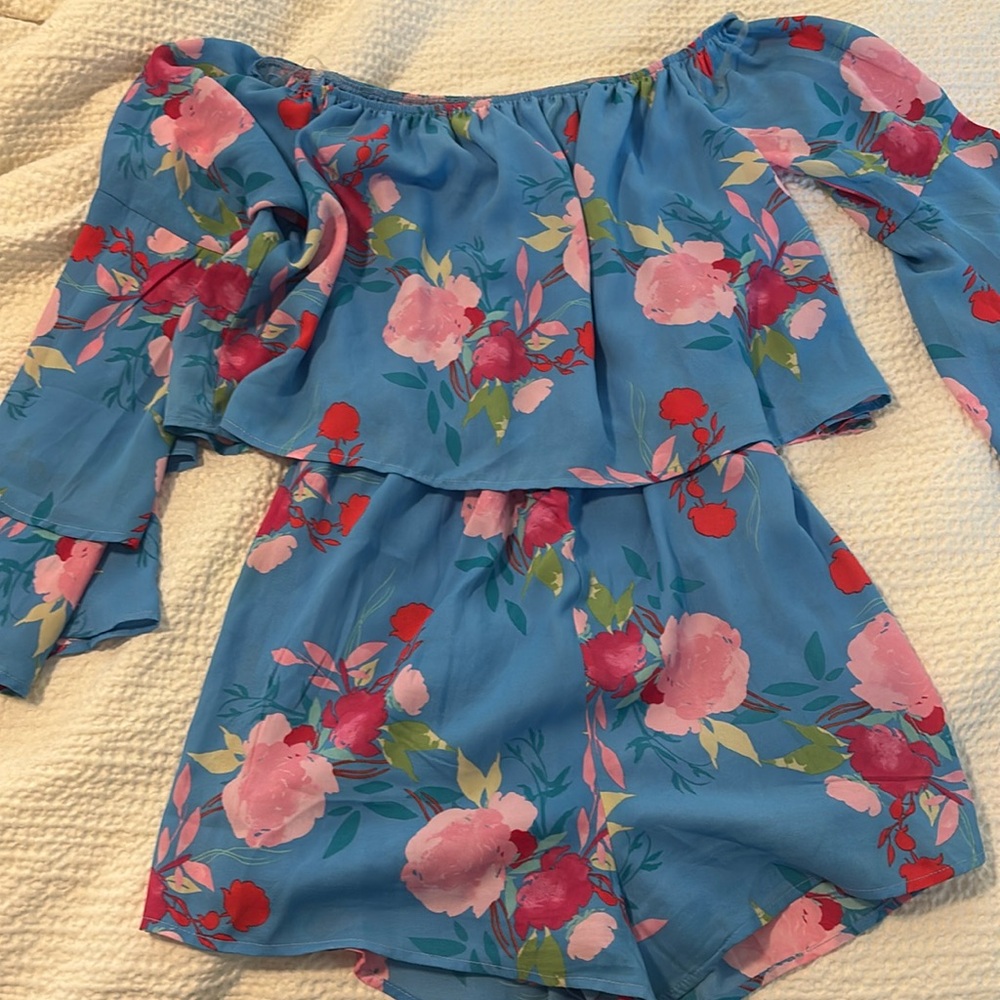 Pink lily romper